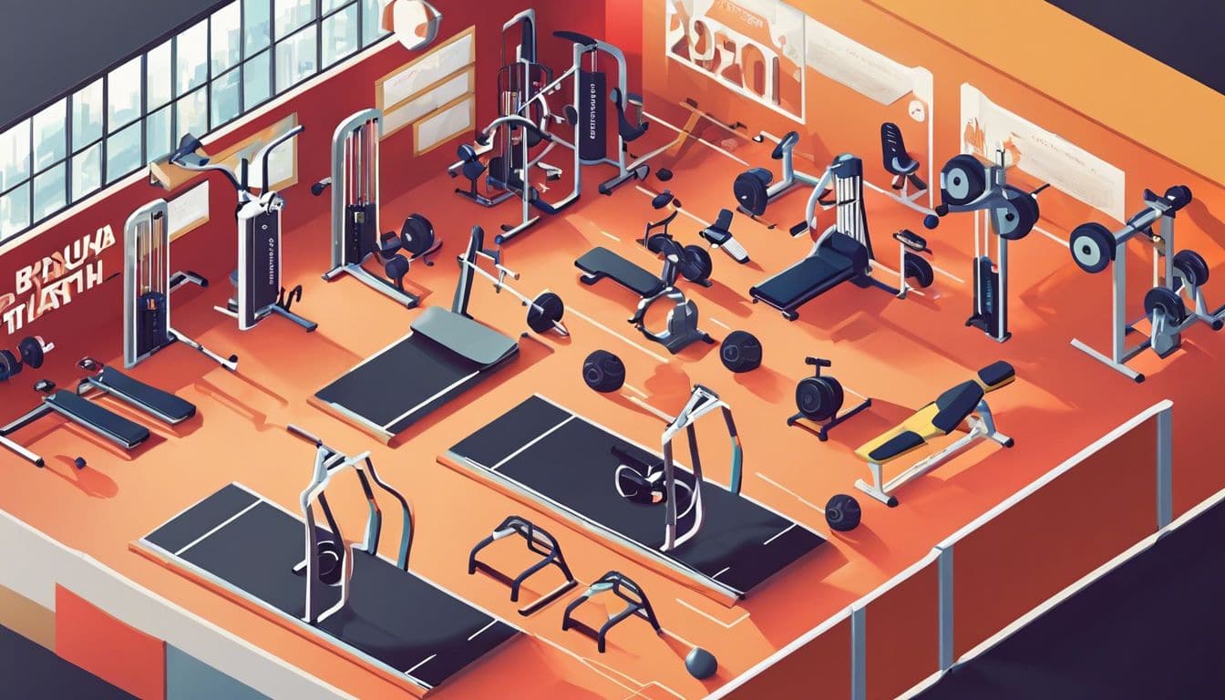 Een modern en ruim fitnesscentrum met gespecialiseerde Biocircuit-trainingsapparatuur.