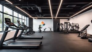 Een goed uitgeruste sportschoolinterieur met FunXtion Circuit Training setup.