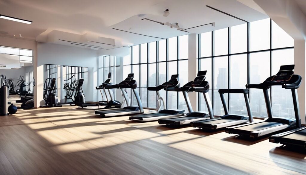 Moderne fitnesscentrum met diverse trainingsapparaten voor effectieve circuittrainingssessie.