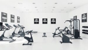 Een moderne fitnesscircuit in een ruime sportschool in Almere.