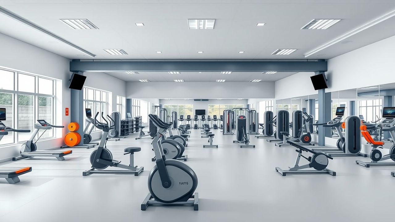 Een ruime en goed verlichte moderne sportschool in Zeist.