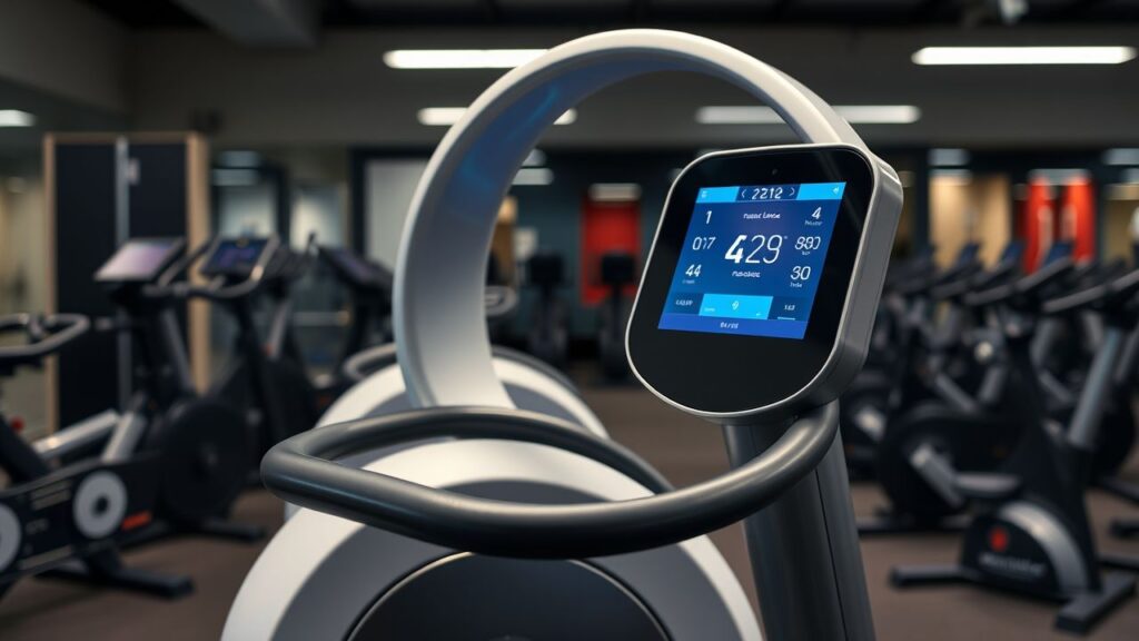 Een futuristische eGym-Cirkel machine in een sportschool in Dordrecht.