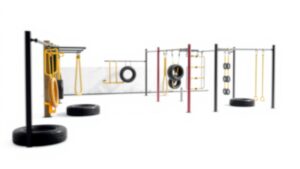 Een toegankelijk fitnesscircuit met verschillende oefenstations in Joure.