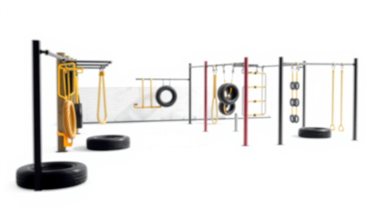Een toegankelijk fitnesscircuit met verschillende oefenstations in Joure.